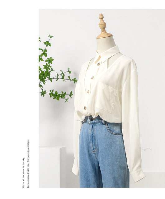 Blusa Suelta de Chifón Manga Larga - Diseño Moderno para Mujer - Image 6
