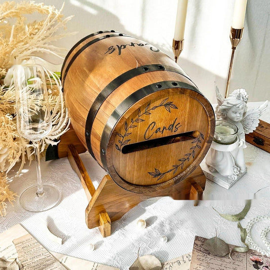 Caja de Regalos Estilo Barril de Vino para Bodas y Eventos