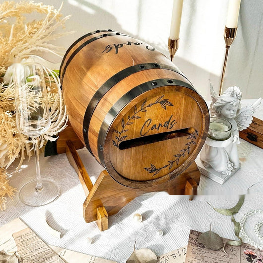 Caja de Regalos Estilo Barril de Vino para Bodas y Eventos