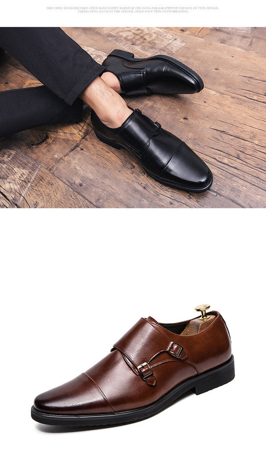 Zapatos de Cuero Slip-On Británicos Talla Grande para Hombre - Image 9