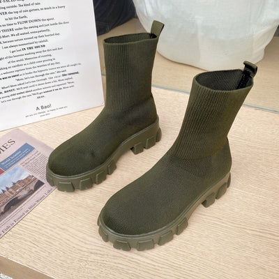 Botas Casuales de Caña Corta con Punta Redonda para Mujer - Image 11