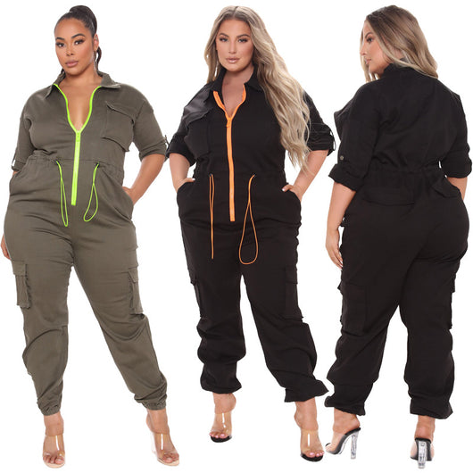 Jumpsuit Tallas Grandes con Cintura Ajustable y Mangas Largas - Image 15