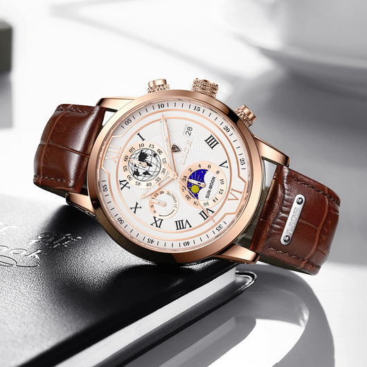 Reloj de Cuarzo para Hombre con Función Fase Lunar - Image 9
