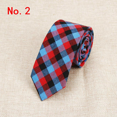 Corbata de Algodón a Cuadros para Hombre - Image 7
