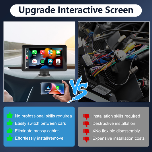 Autoestéreo Portátil 7" con CarPlay Inalámbrico, Android Auto y Bluetooth 5.0 - Image 8