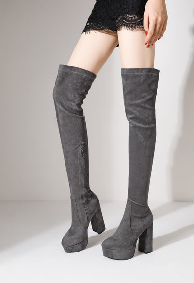 Botas Mosqueteras de Tacón Grueso para Mujer Talla Grande - Image 15
