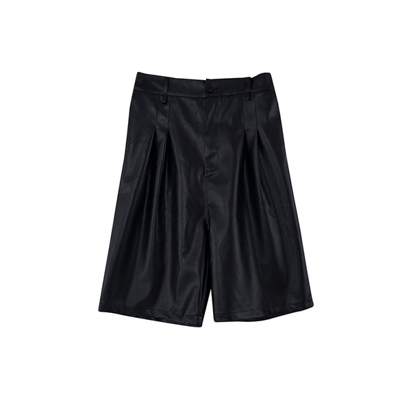 Pantalones Casuales de Piel Sintética con Corte Relajado para Hombre - Image 5