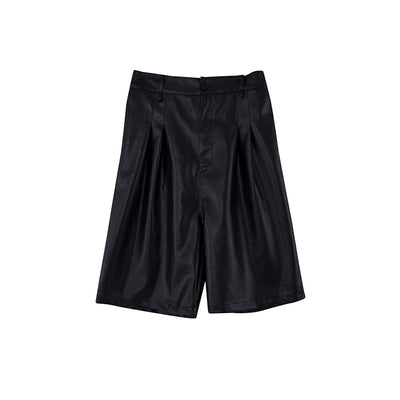 Pantalones Casuales de Piel Sintética con Corte Relajado para Hombre - Image 5