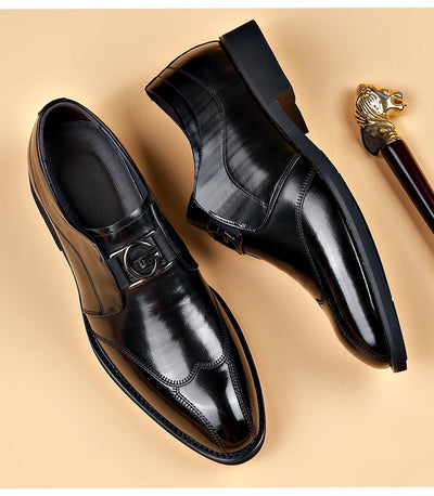 Zapatos de Cuero Elegantes con Bordado - Slip-on Puntiagudo para Hombre - Image 10
