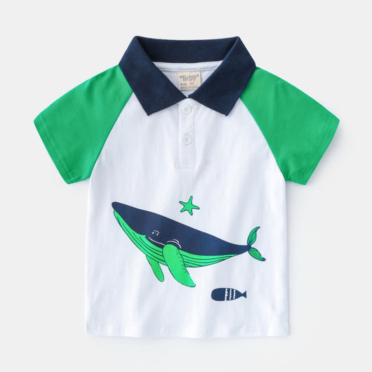 Camiseta Infantil Casual Cuello Solapa Manga Corta Slim - Image 7