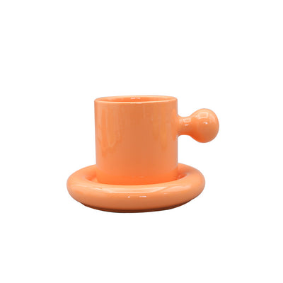 Set de Tazas para Pareja Cerámica Yema de Huevo con Tapa - Image 4