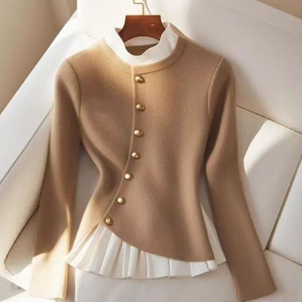 Suéter con Falda Plisada y Dobladillo Cosido - Diseño Moderno y Versátil