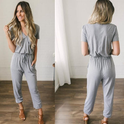 Jumpsuit Mujer Cintura Elástica con Cordón y Bolsillos - Image 5