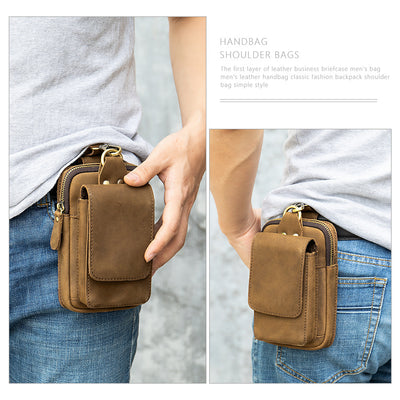 Bolsa de Cintura Multifuncional de Cuero para Hombre - Image 8
