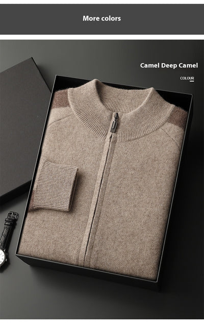Cardigan de Cuello Alto Grueso con Cierre para Hombre - Suéter Deportivo de Cachemira - Image 22