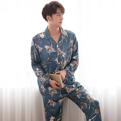 Pijamas de Seda para Parejas - Manga Larga Fresca y Cómoda - Image 6
