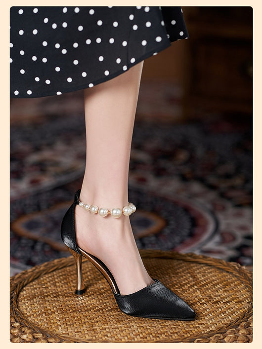 Sandalias de Perla con Tacón Stiletto para Mujer - Talla Pequeña - Image 34