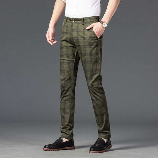 Pantalones a Cuadros Rectos Modernos para Hombre - Image 2