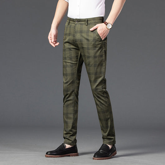 Pantalones a Cuadros Rectos Modernos para Hombre - Image 2