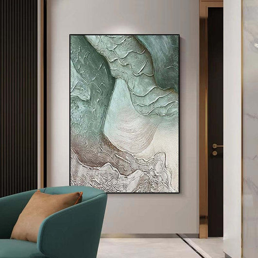 Cuadro Abstracto Texturizado Óleo sobre Lienzo - Pintura Paisaje Moderna para Sala - Image 4
