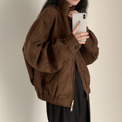 Abrigo Retro de Ante Cálido con Doble Cierre - Perfecto para Otoño Invierno - Image 20