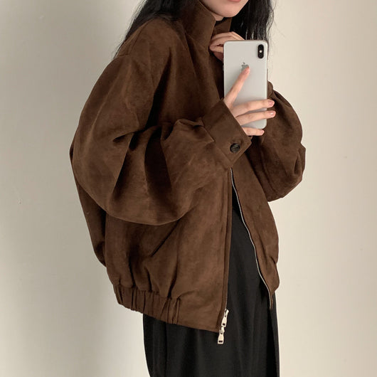Abrigo Retro de Ante Cálido con Doble Cierre - Perfecto para Otoño Invierno - Image 20