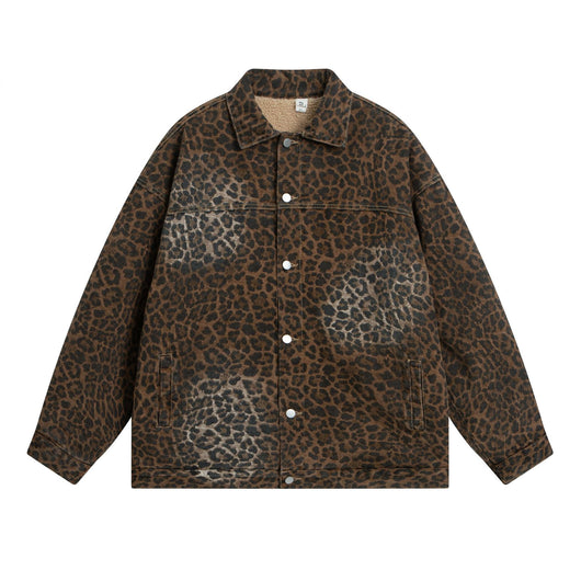 Abrigo Suelto Estampado Leopardo Vintage con Forro Grueso - Image 6