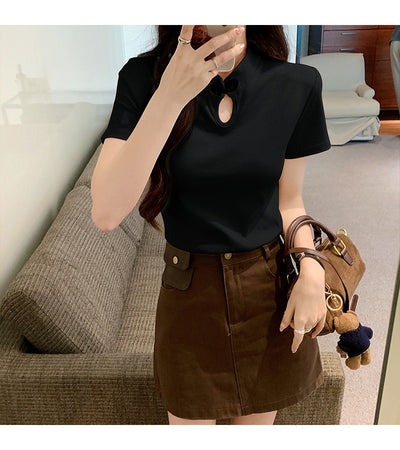 Camiseta de Estilo Chino con Botones de Rana - Manga Corta Verano - Image 40