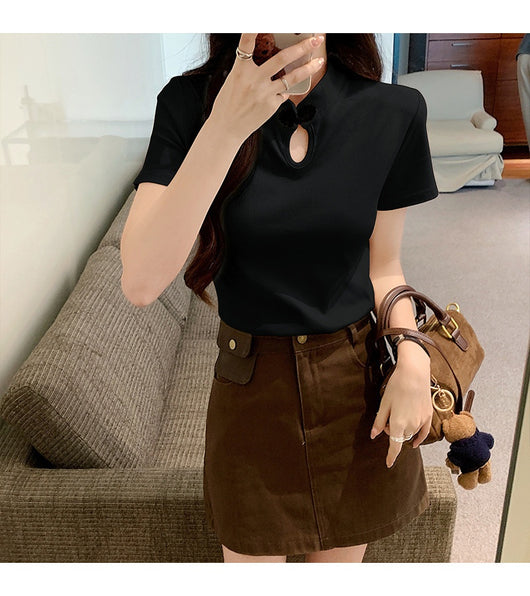 Camiseta de Estilo Chino con Botones de Rana - Manga Corta Verano - Image 40