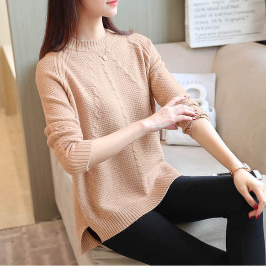 Suéter Suelto Coreano para Mujer - Cuello Redondo Base Suave - Image 2