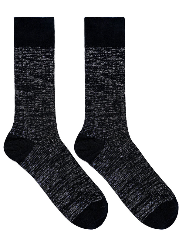 Calcetines Formales de Algodón Mercerizado con Hilo de Seda Plateada