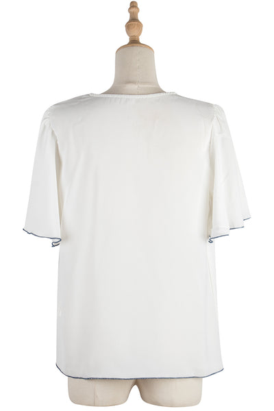 Camiseta Blanca Estampada de Talle Alto para Mujer - Image 17