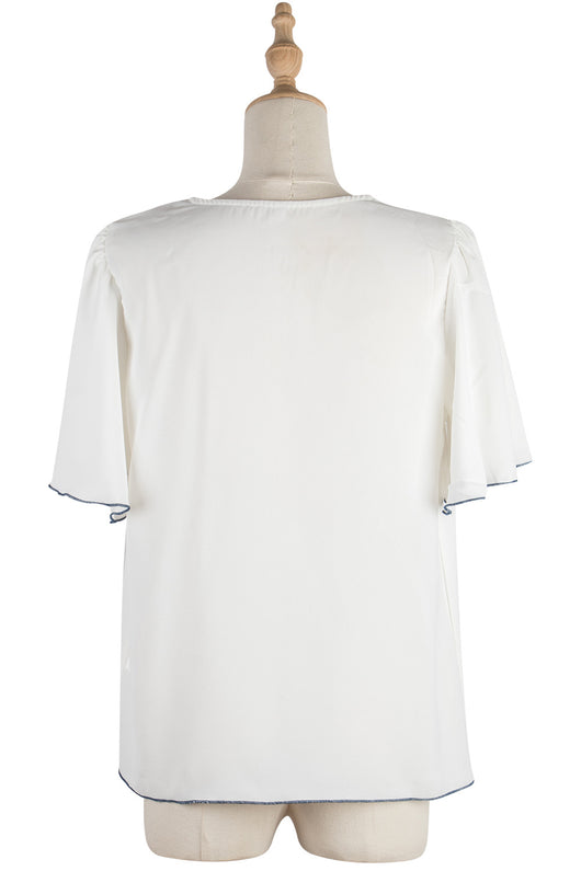 Camiseta Blanca Estampada de Talle Alto para Mujer - Image 17