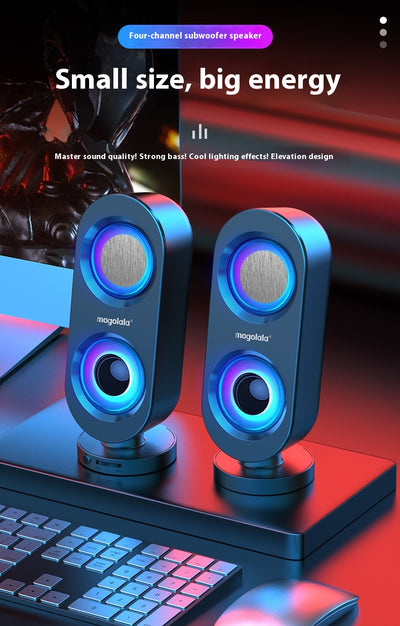 Parlante Subwoofer de Escritorio con Bluetooth y USB Dual - Image 19