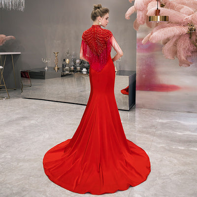 Vestido de Gala Presidencial con Detalle de Cola - Image 10