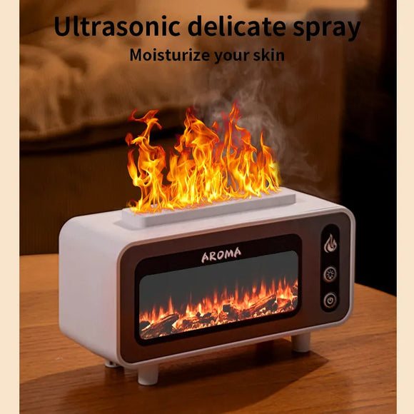 Difusor Ultrassônico 200ml com Chaminé 3D e Luz LED - Aromatizador de Óleos Essenciais
