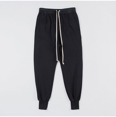 Pantalones Holgados de Algodón con Cintura Elástica y Bolsillos - Gris y Negro
