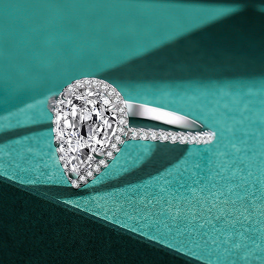 Anillo de Plata 925 con Diamante Simulado Tipo Huevo de Paloma - Image 10