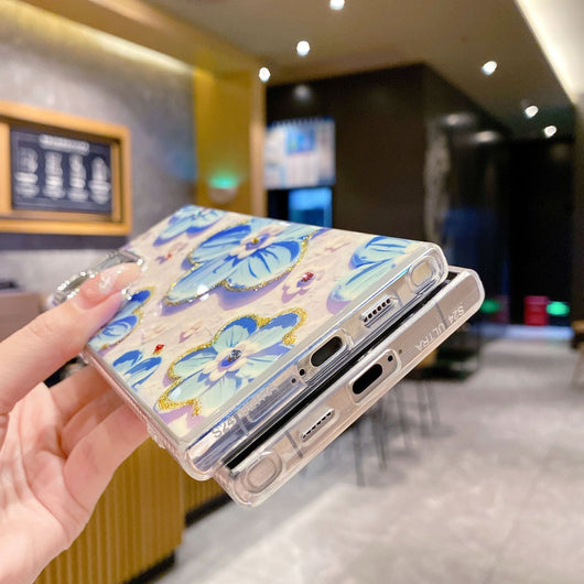 Funda para Celular con Diseño Floral de Diamantes y Protección de Lente - Image 18