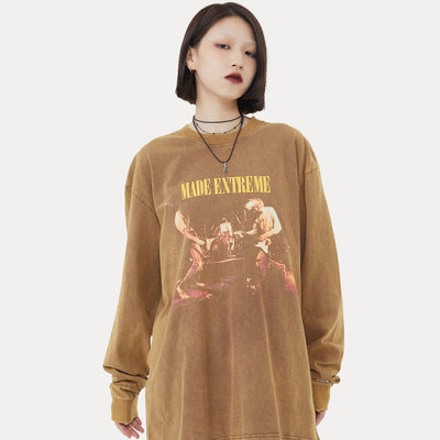 Playera Manga Larga Estampado Vintage Rock para Parejas - Image 10