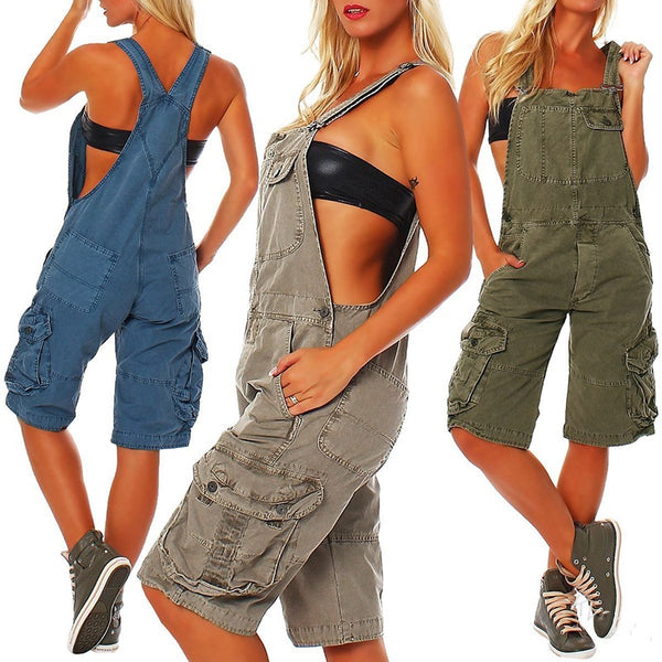 Pantalón Casual Mujer con Tirantes Tipo U-Collar