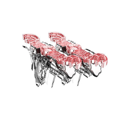 Gold and transparent mobile gaming triggers with wing-like designs for enhanced smartphone gameplay. - Image 8