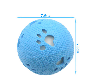 Green TPR hollow pet ball with honeycomb texture and paw print cutouts, designed for play. - Image 7