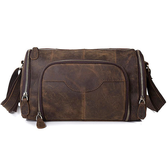 Bolso Bandolera Cuero Crazy Horse Gran Capacidad