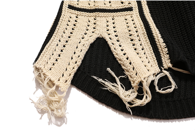 Suéter Holgado para Hombre con Detalles de Costura y Borlas - Image 11