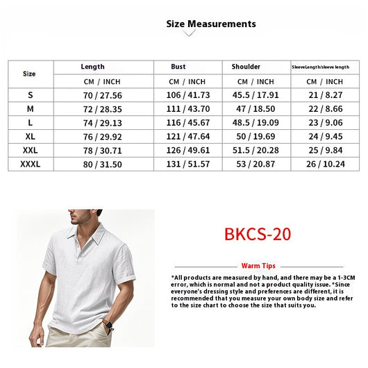 Polo Casual Británico Hombre con Cuello Solapa y Cierre de Hebilla en Lino - Image 13