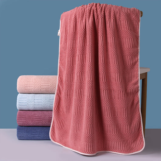 Toalla de Baño de Felpa de Coral a Rayas - Absorción Rápida y Secado Ultrarrápido - Image 18
