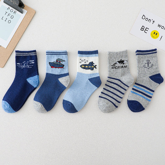 Calcetines Infantiles Estampado Barco para Primavera y Otoño - Image 8