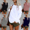 Blusa Casual de Manga Larga en Colores Sólidos para Mujer