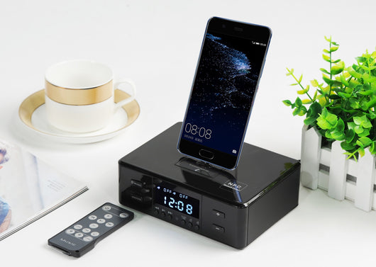 Reloj Despertador Radio Bluetooth con Cargador Inalámbrico y Dock para Móvil - Image 8